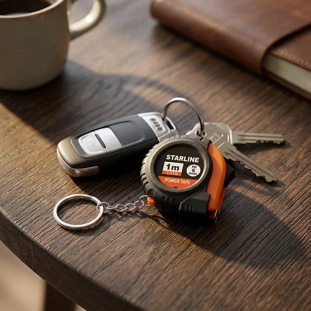 JS 1 Meter 3ft High-Precision Automatic Steel Mini Tape Measure Metric System Promotion Key Chain Custom Logo Company Gift image 3