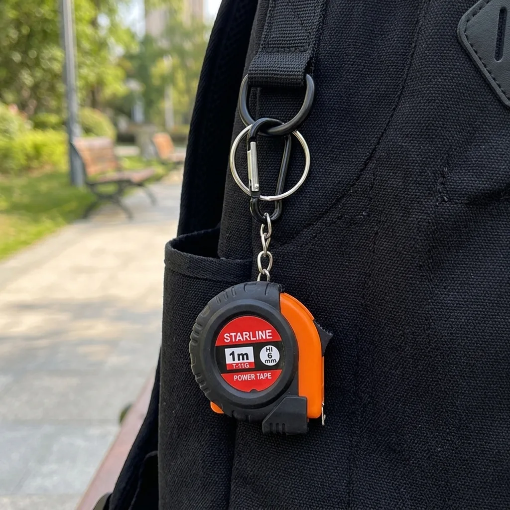 JS 1 Meter 3ft High-Precision Automatic Steel Mini Tape Measure Metric System Promotion Key Chain Custom Logo Company Gift image 6
