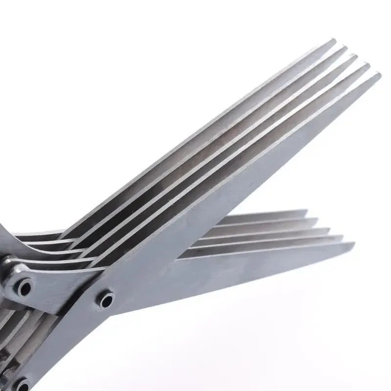 Kitchen Multi-functional Stainless Steel Three-five-tier Scallion Cutter Seaweed shredder Heavy-duty Multi-layer Food Scissors image 6