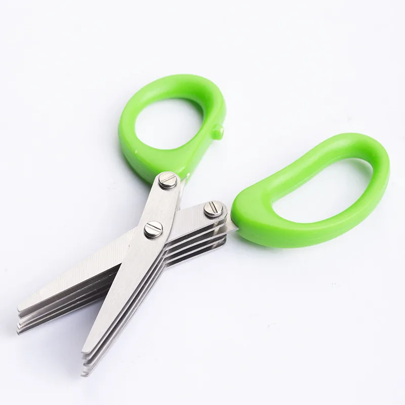 Kitchen Multi-functional Stainless Steel Three-five-tier Scallion Cutter Seaweed shredder Heavy-duty Multi-layer Food Scissors image 7