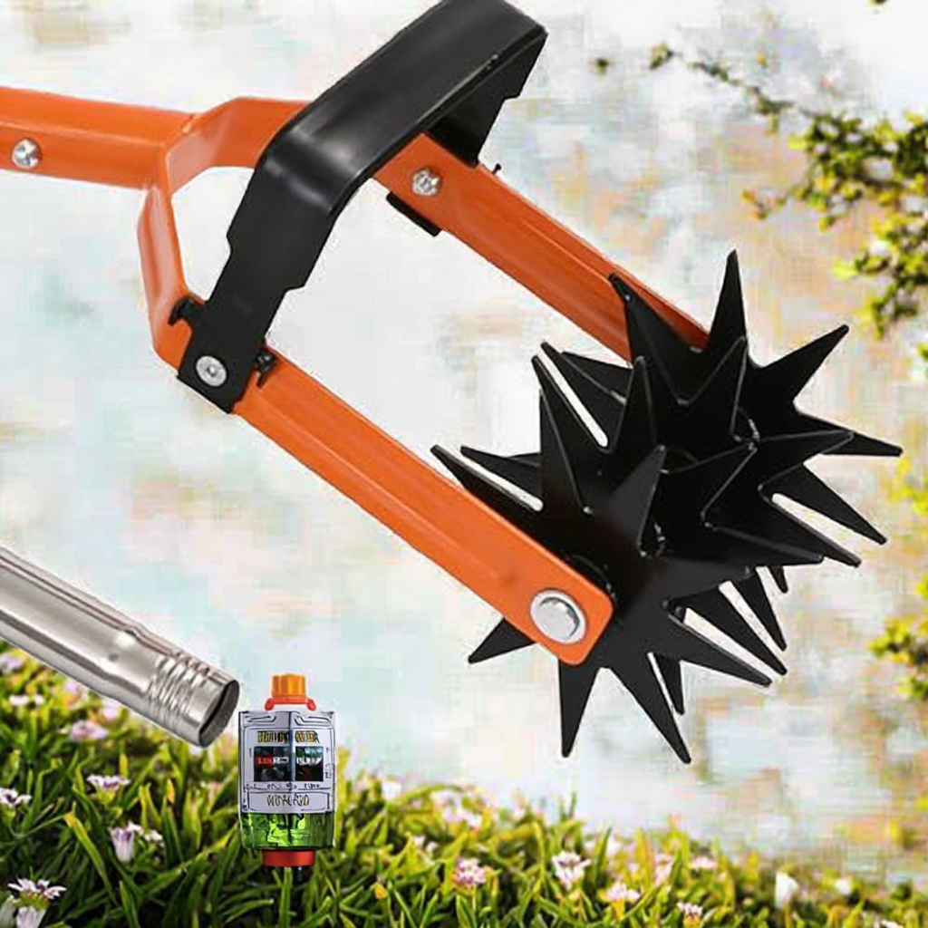 Manual Lawn Cultivator Tiller Adjustable Stainless Steel Ergonomic Gardening Tool for Grass Reseeding Soil Aeration image 3