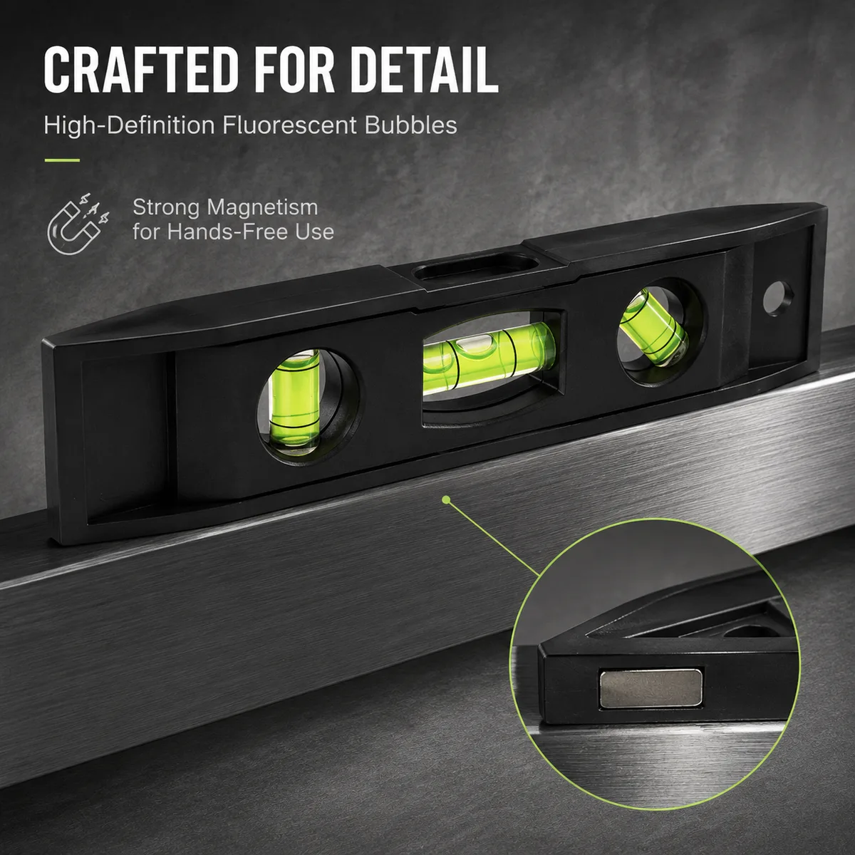 Mini Portable Horizontal Ruler 3 Bubble Spirit Level Magnetic ABS Shell +/-10mm Accuracy DIY Grade Pocket Tool Leveller image 7