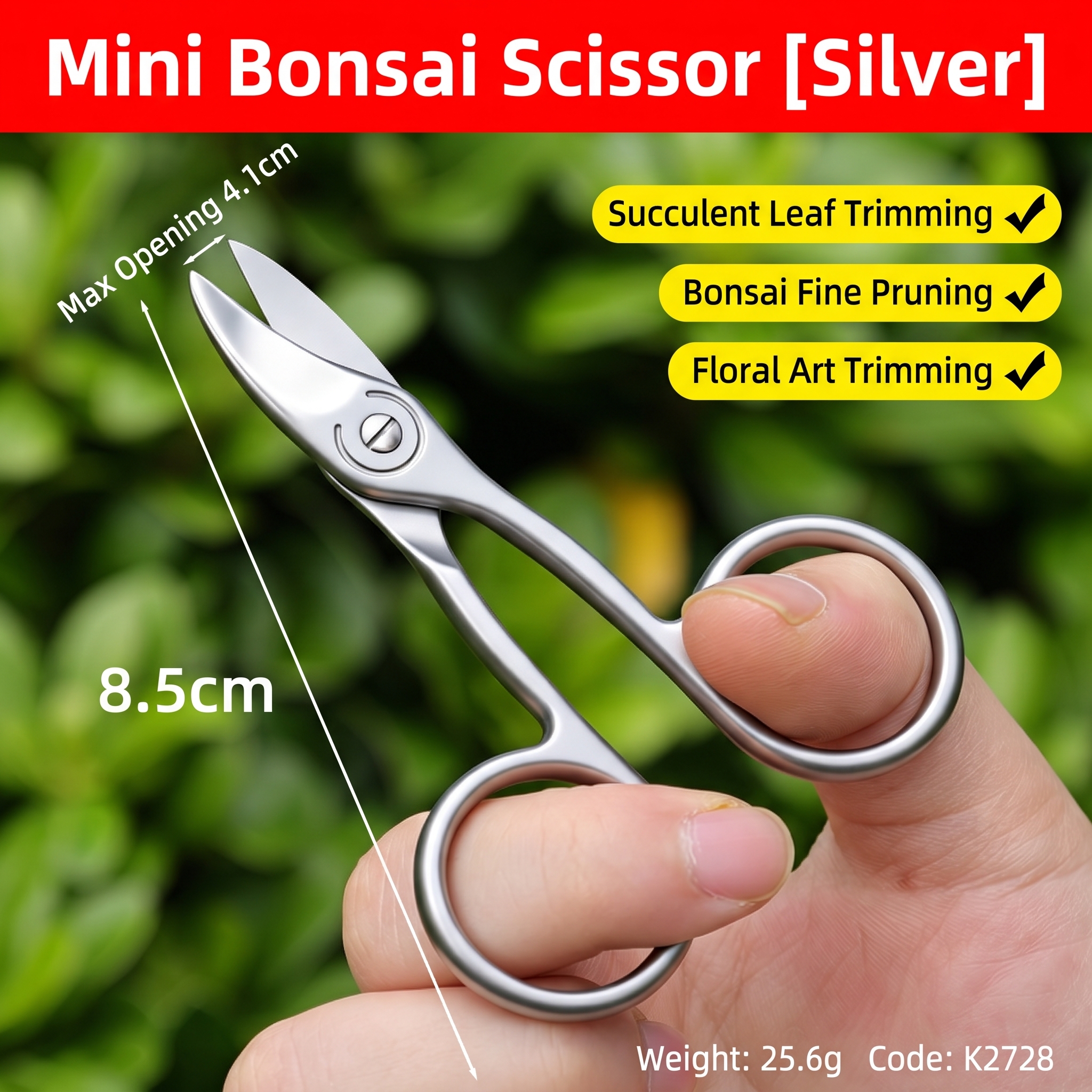 Miniature Bonsai Pruning Gardening Scissors, Multifunctional Stainless Steel Compact Portable Gardening Shears image 3