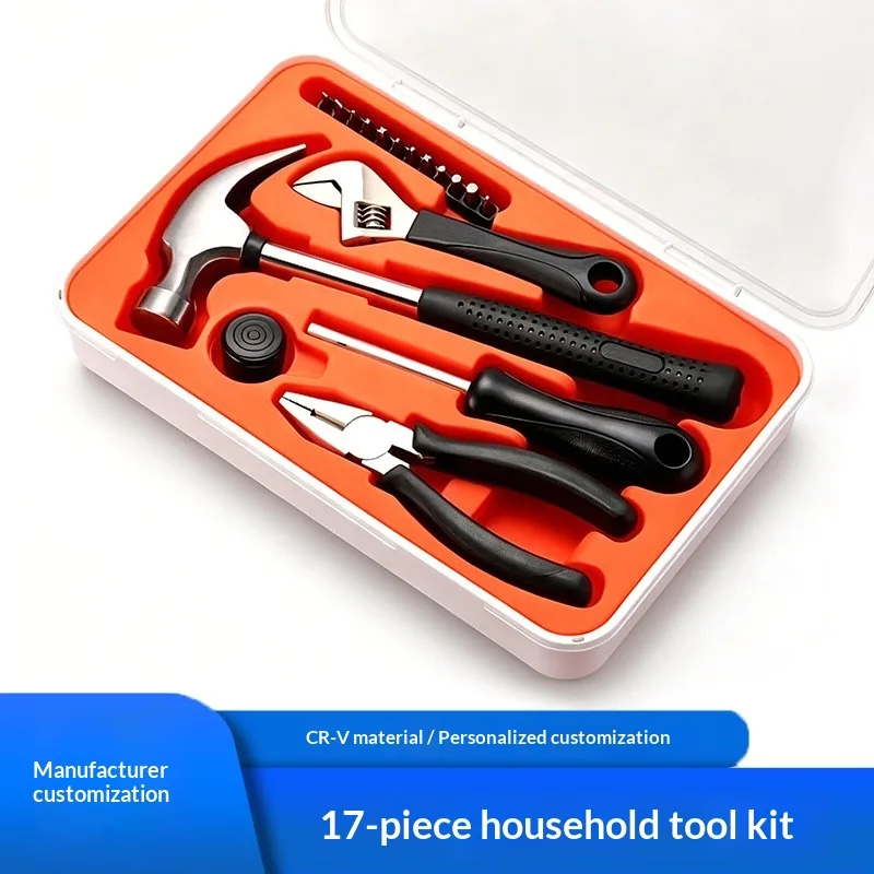 Multi-functional 17-piece Household Hardware Tool Kit Made Carbon Steel Manual Repair Setwholesale Real Estate Gifts China image 3
