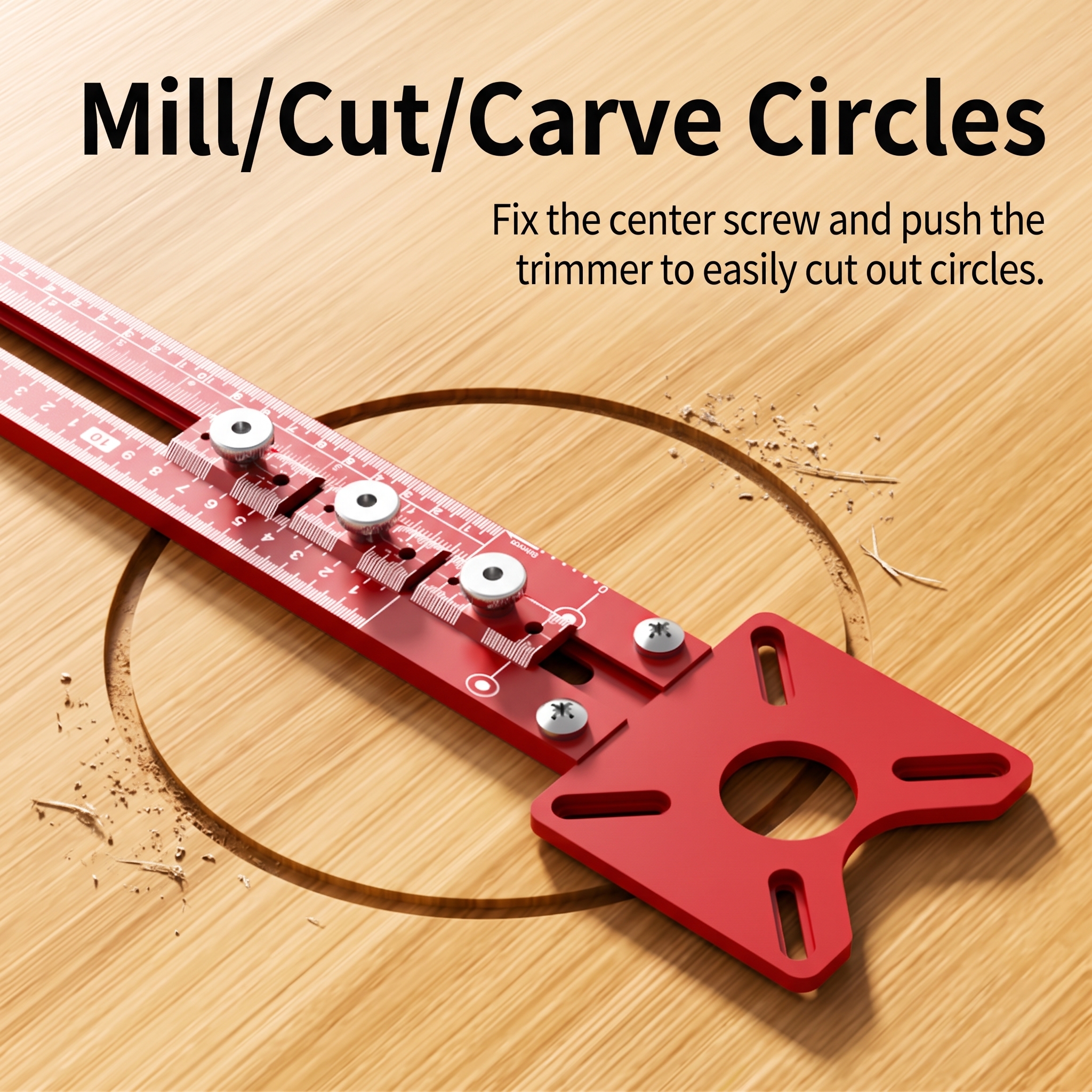 Multi-functional T-square for Woodworking, Three-in-one Milling, Circular Cutting, and Hole Drilling Positioning Ruler image 4