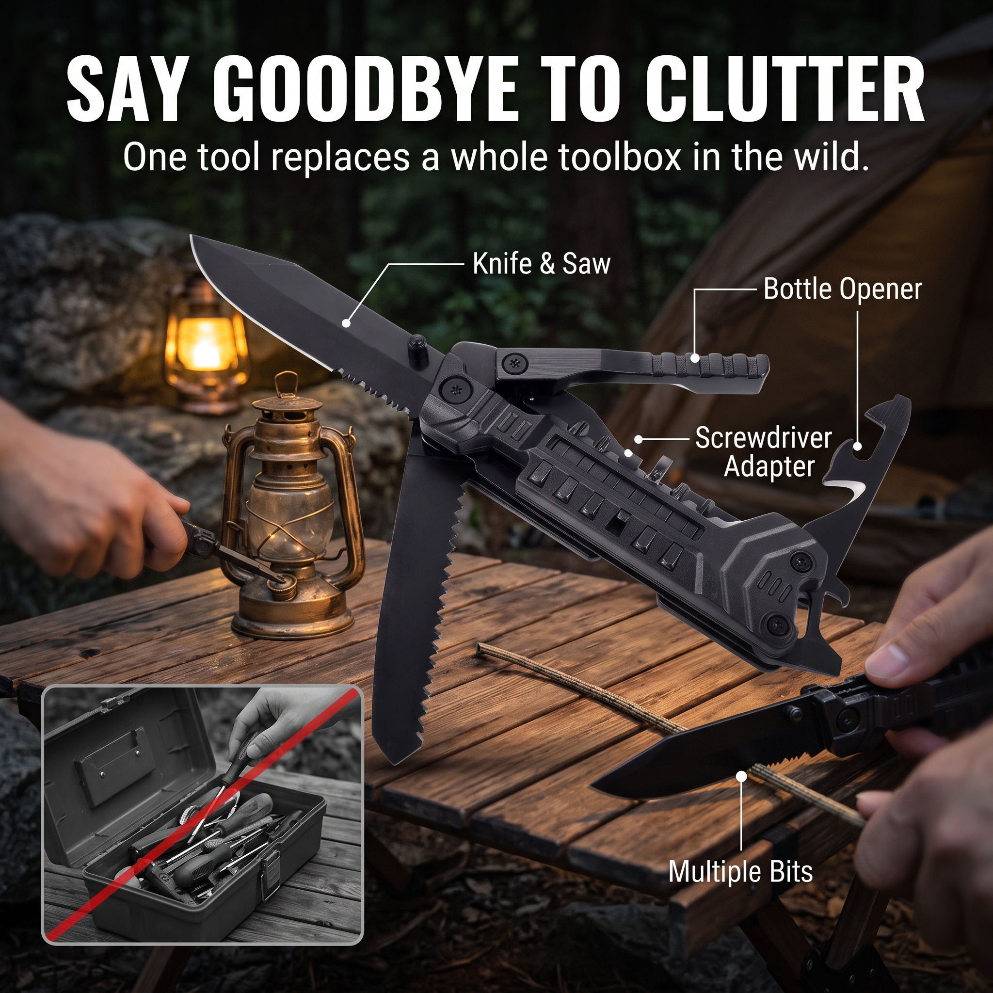 Multifunctional DK15 23-in-1 High-Carbon Steel Pocket Knife Pliers Outdoor Camping Self-Defense Portable Folding Tool Home image 3