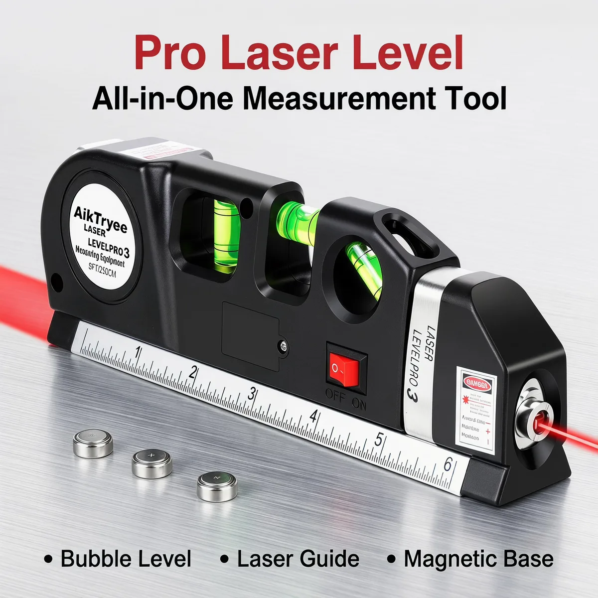 Laser Level Kit Tools 8ft/2.5M Metric Line image 3