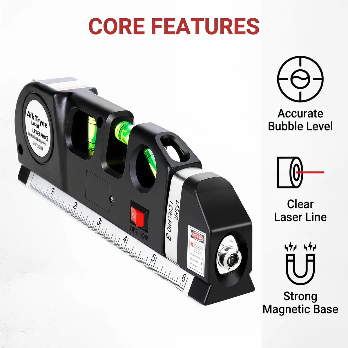Laser Level Kit Tools 8ft/2.5M Metric Line image 7