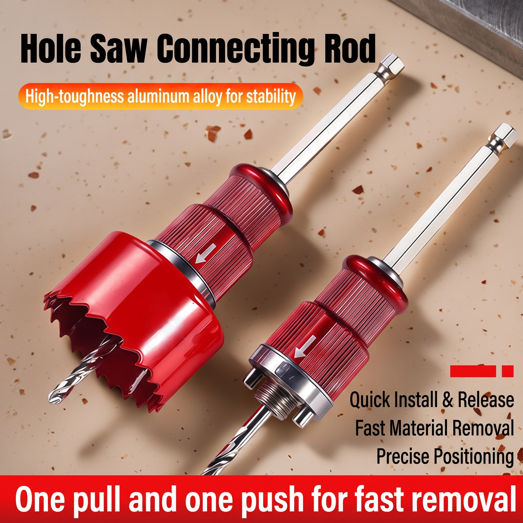 New Aluminum Alloy Woodworking Hole Saw Quick Chip Ejection Bimetal Hole Cutter Fire-fighting Pipe Opener Dedicated image 2