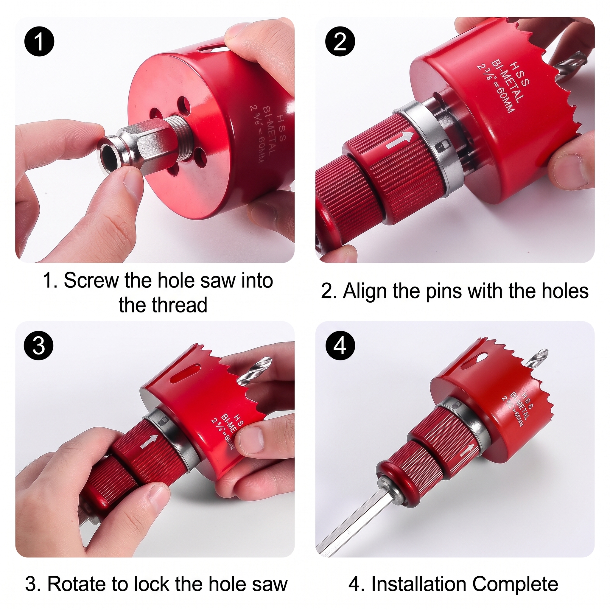 New Aluminum Alloy Woodworking Hole Saw Quick Chip Ejection Bimetal Hole Cutter Fire-fighting Pipe Opener Dedicated image 6