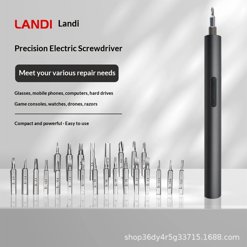 New DIY Aluminum Alloy Shell Precision Electric Screwdriver 3.7-4.2V Rechargeable Mobile Phone Laptop Camera Repair Tool image 3