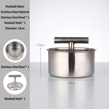 New Stainless Steel Household Meatball Maker-Manual Hand-Operated Multi-Function Press for Fish Balls Shrimp Paste Mold