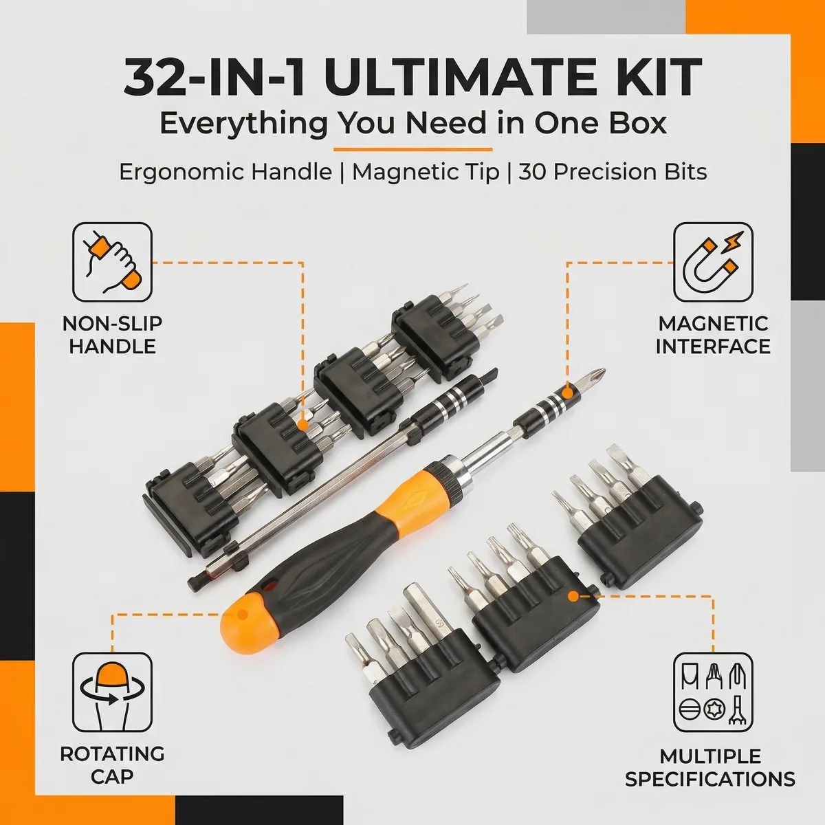 Screwdriver Phone Repair Holder 18-Piece Interchangeable image 6