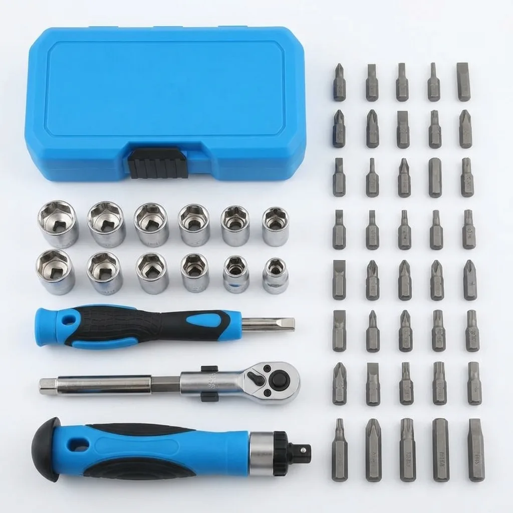 OEM 44-Piece DIY Magnetic Screwdriver Holder Kit Steel Industrial Grade Interchangeable Bits Anti-Slip Plastic Chrome Finish for image 6
