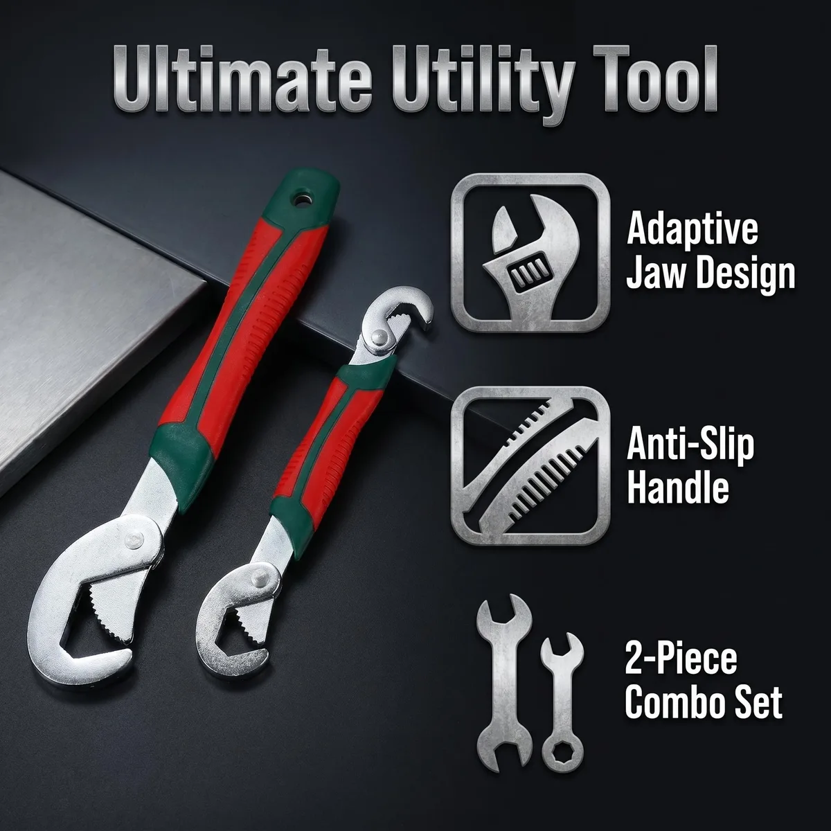 OEM Universal Adjustable Open End Wrench Multifunctional Chrome Vanadium Steel 150lb-ft Pipe Tool Pliers LOW MOQ image 3