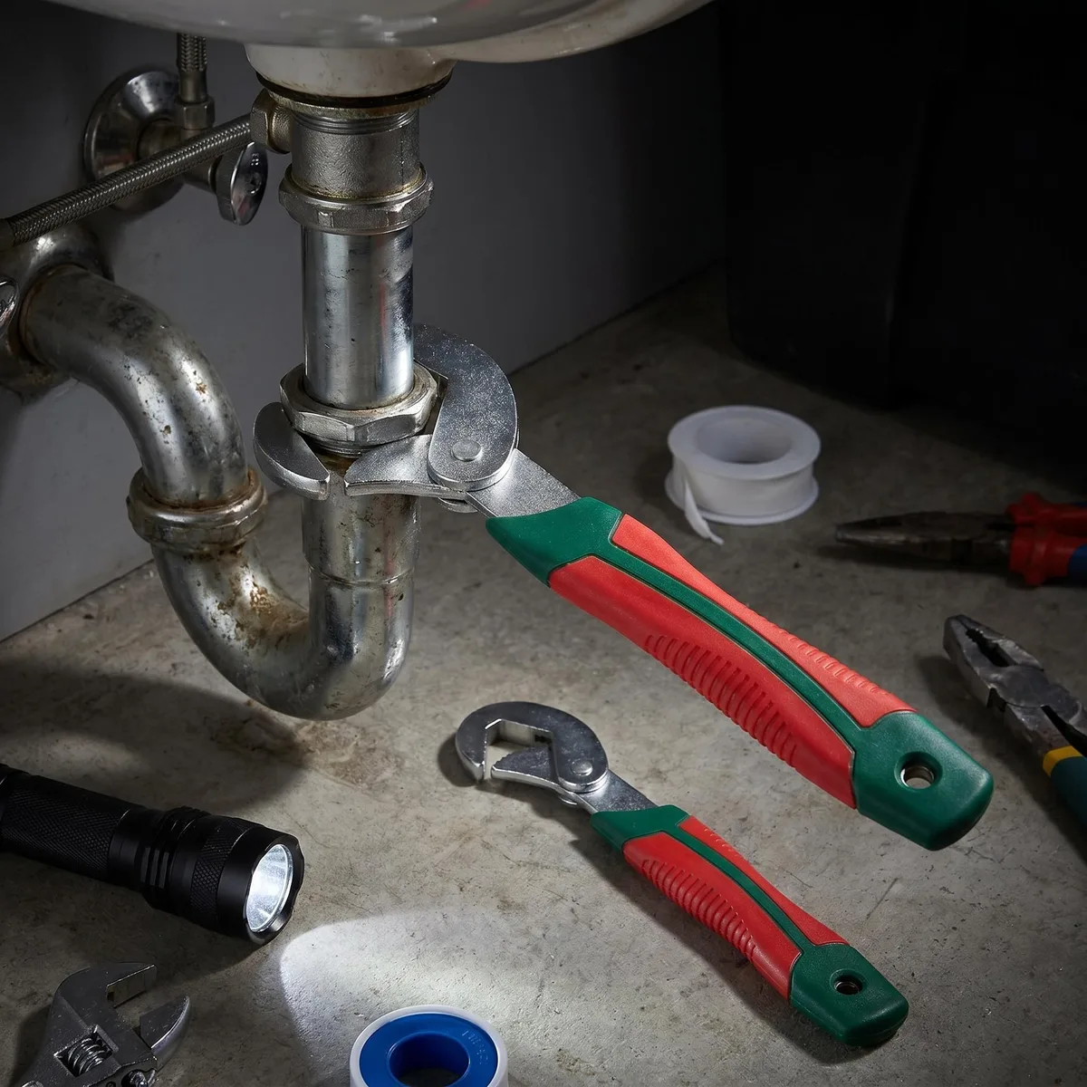 OEM Universal Adjustable Open End Wrench Multifunctional Chrome Vanadium Steel 150lb-ft Pipe Tool Pliers LOW MOQ image 4