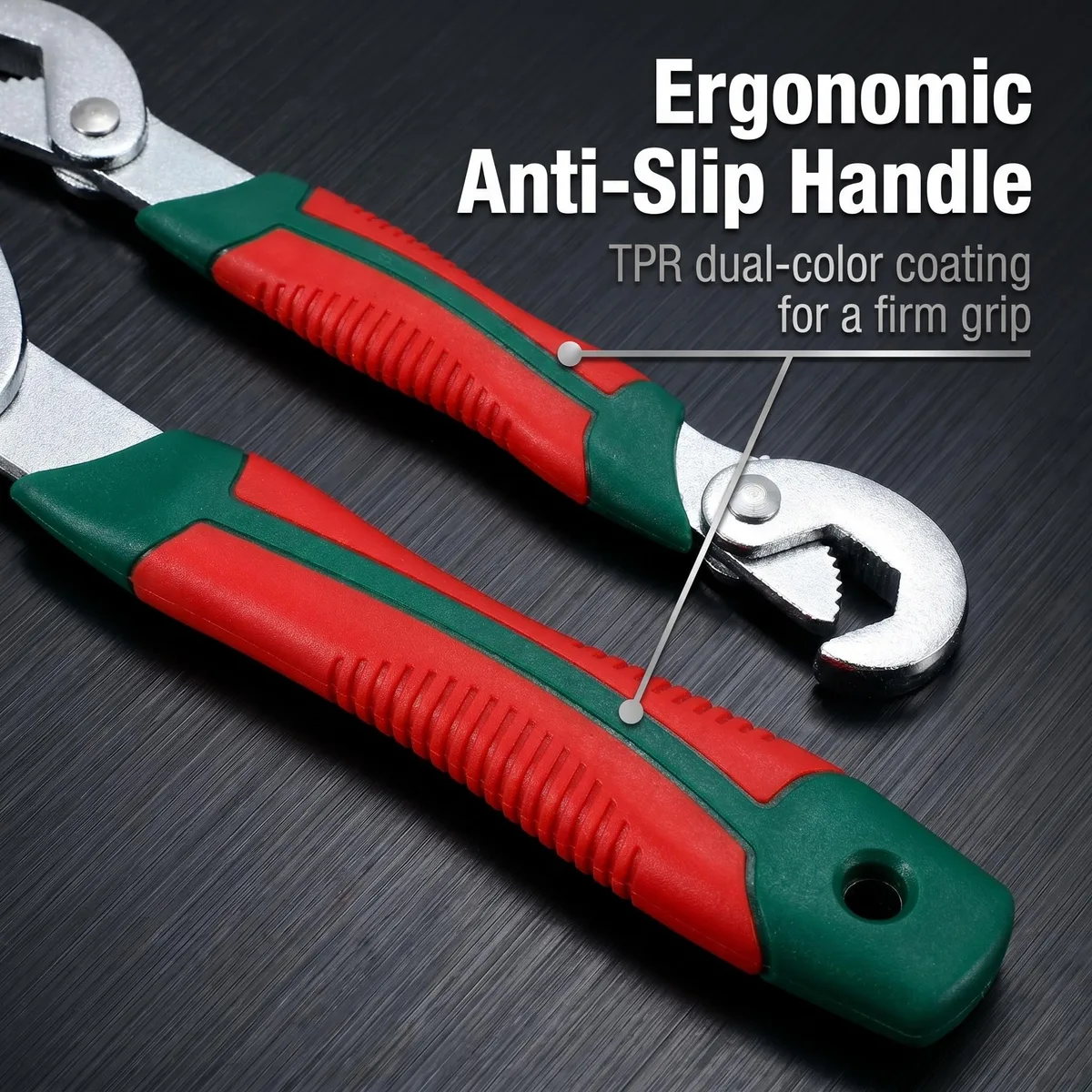 OEM Universal Adjustable Open End Wrench Multifunctional Chrome Vanadium Steel 150lb-ft Pipe Tool Pliers LOW MOQ image 7