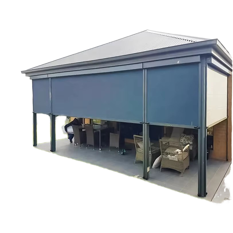 Outdoor Modern Aluminum Bioclimatic Louvered Pergola with Electric Motorized Waterproof Cover Customizable Dimensions image 3