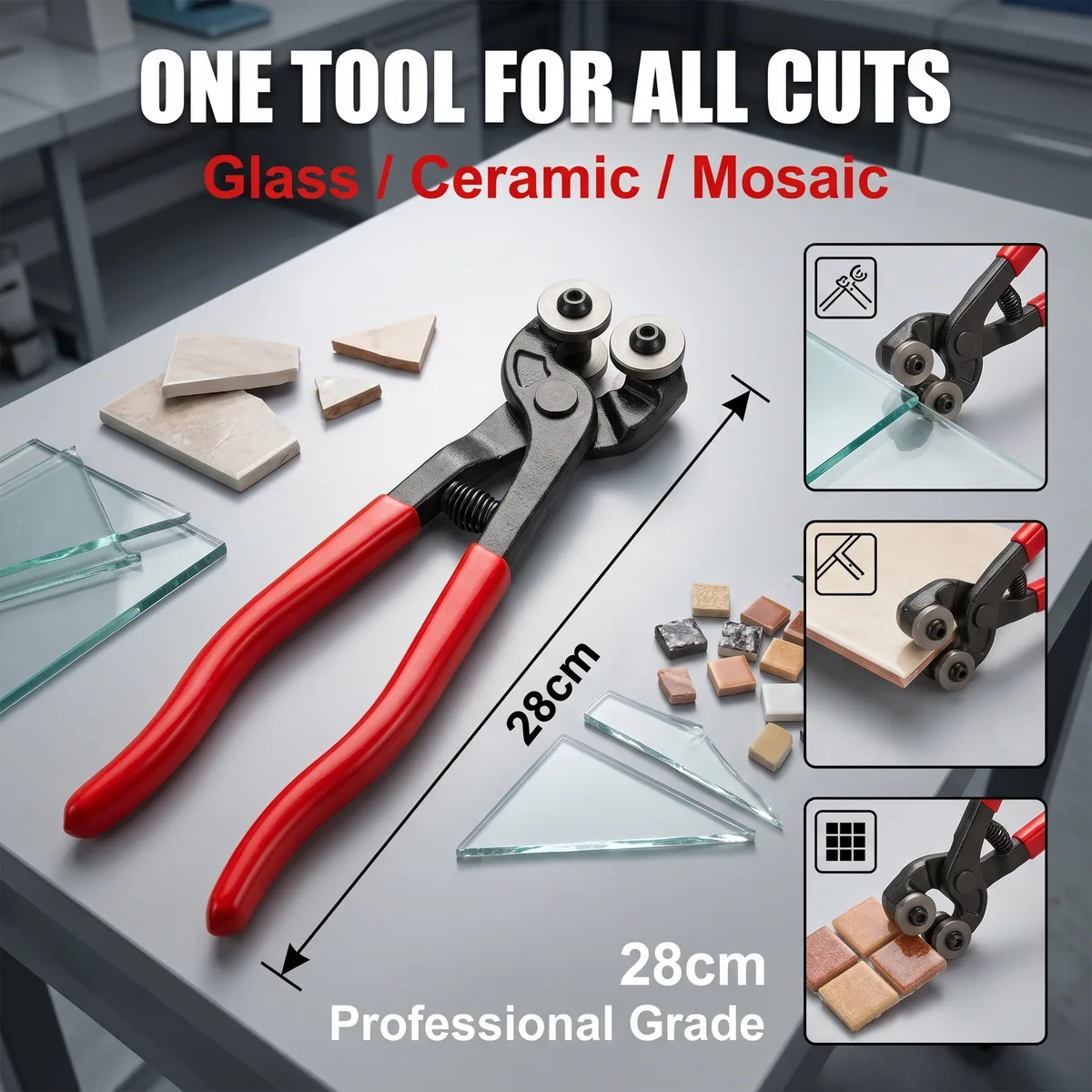 Professional 8 Inch Heavy Duty Glass Mosaic Cutter Wheeled Nipper Cutting Pliers for Ceramic Tile DIY Tools image 7