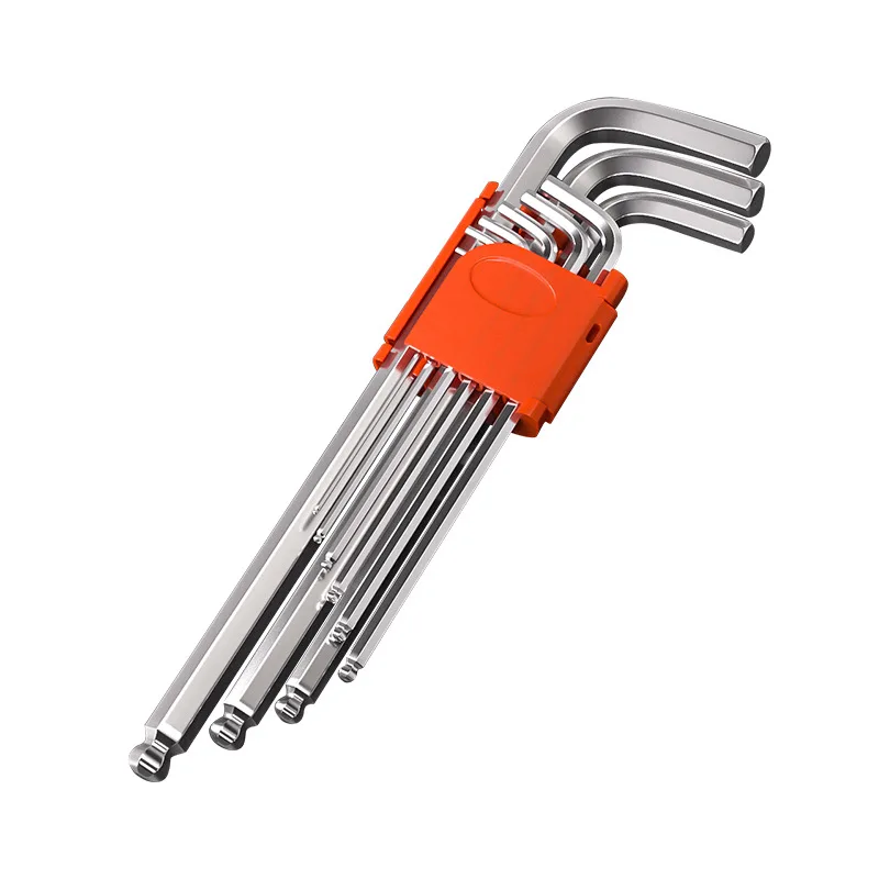Professional 9 Pcs Metric Ball End Hex Key Set Color Coded Allen Wrench Set Cr-V Steel L-Key for Industrial Maintenance image 4