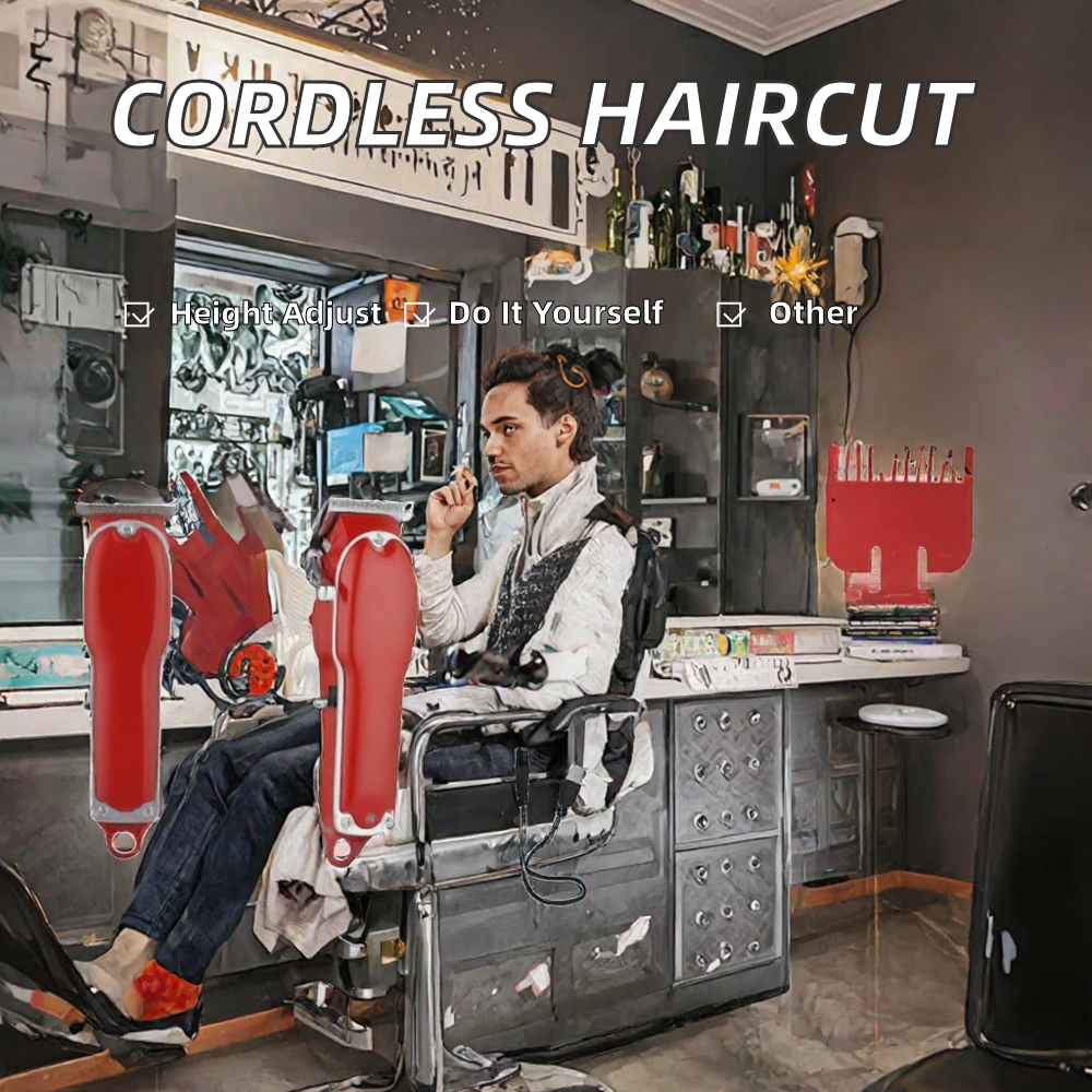 Red Barbershop Cutter Hair Cutting Machine Haircut Cordless Hair Clipper DIY Hair Trimmer Men Pop Barbers 110-240v 1 Year image 2