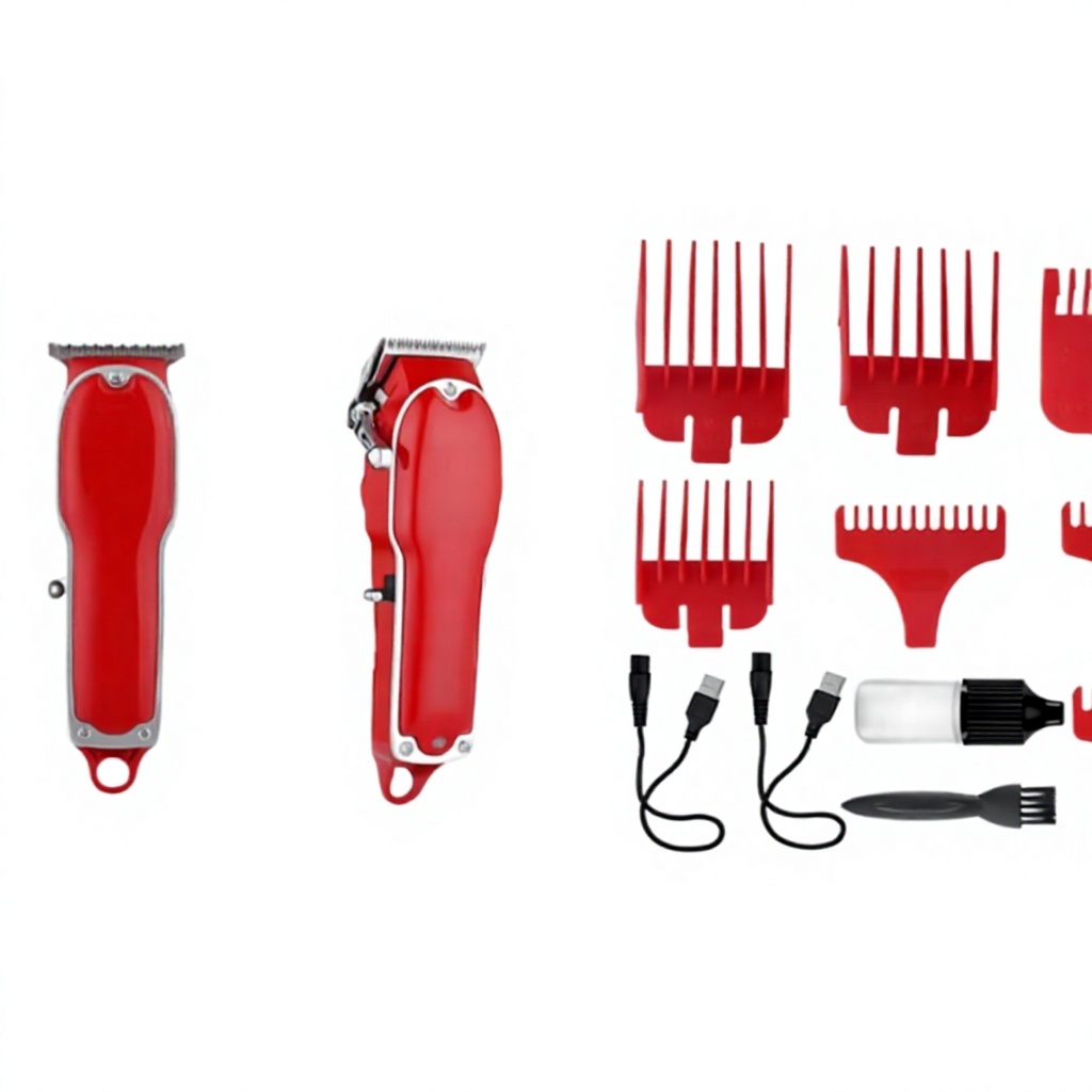 Red Barbershop Cutter Hair Cutting Machine Haircut Cordless Hair Clipper DIY Hair Trimmer Men Pop Barbers 110-240v 1 Year image 4