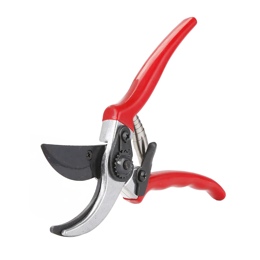 Red Soft Grip Plastic Handle Aluminum Bronze Bypass Pruning Shears Industrial DIY Tree Flower Plant Scissors Pruner image 2
