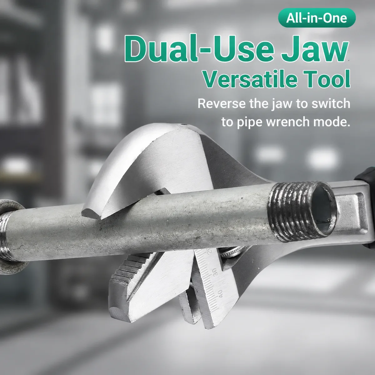 Sehfupoye Stainless Steel Adjustable Wrench Set Large Opening Wide Jaw 8MM Bathroom DIY Tool image 3