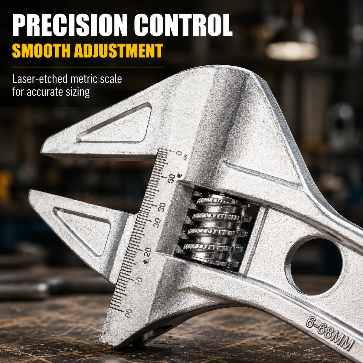 Sehfupoye Stainless Steel Adjustable Wrench Set Large Opening Wide Jaw 8MM Bathroom DIY Tool image 5