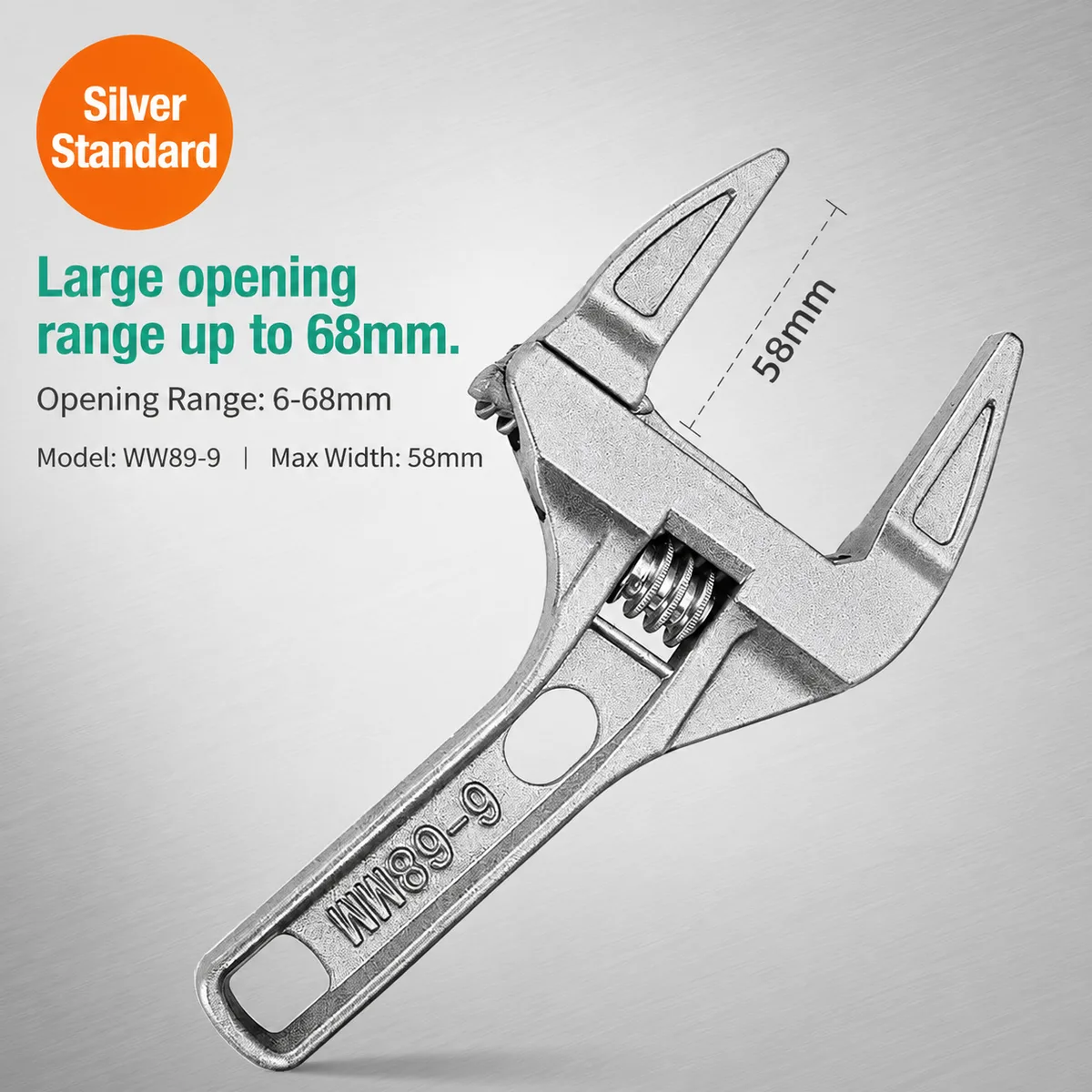 Sehfupoye Stainless Steel Adjustable Wrench Set Large Opening Wide Jaw 8MM Bathroom DIY Tool image 7