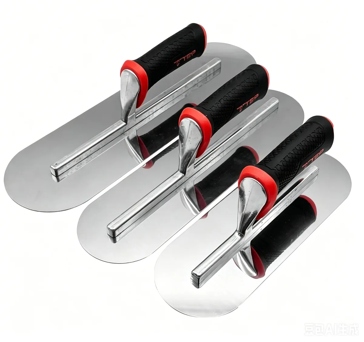 SHINING Industrial DIY Grade Bricklaying Trowel 11 Contoured Grip Squared Stainless Steel Sponge Rubber Blade Cement Finishing image 2