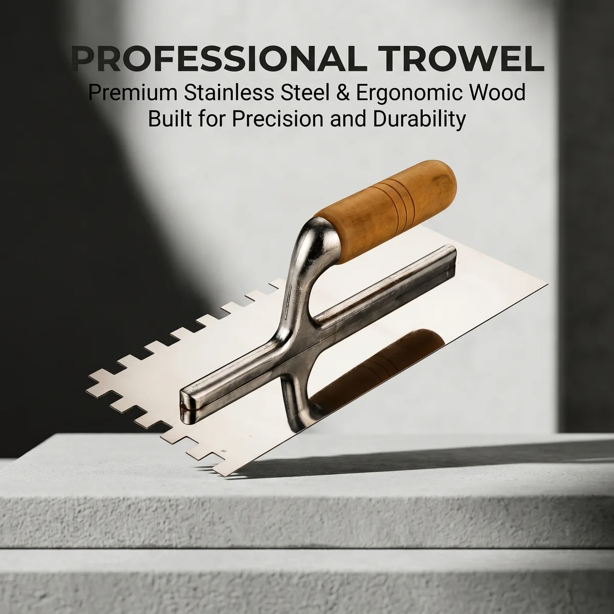 SHINING Industrial DIY Grade Flat Margin Trowel 11 Contoured Grip Anti-slip Sponge Rubber Stainless Steel Plastic Cement image 4