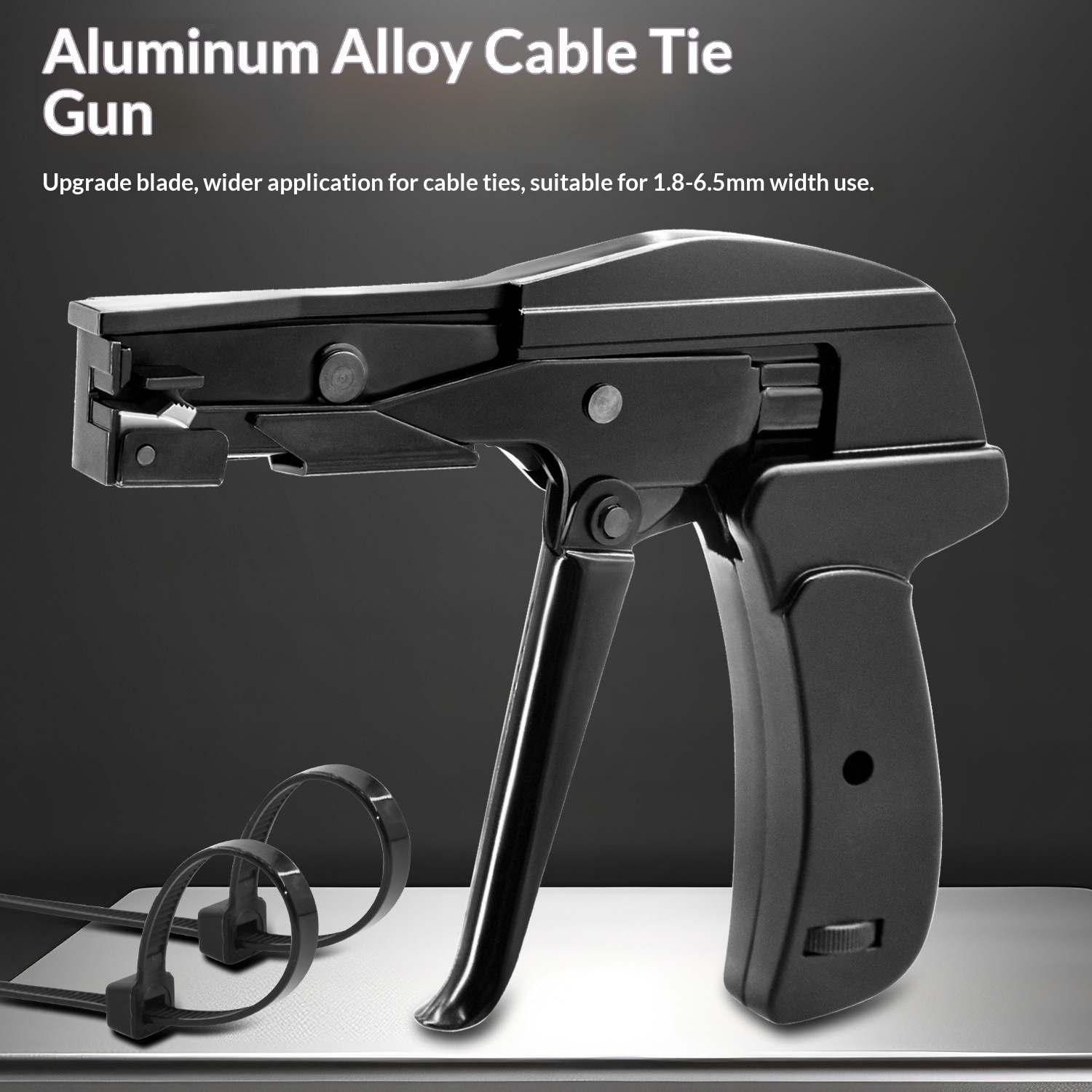 SJ-800A Industrial Grade Aluminum-made Plastic Handle Nylon Cable Tie Tightening Gun for 1865mm Ties Bundling Cutting Functions image 2