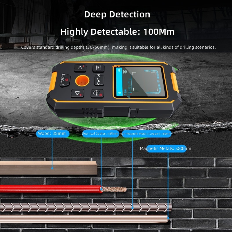 Smart Mouse NF-513S Wall Detector Pipeline and Rebar Metal & Wood Locator Scanner In-Wall Wire and Concealed Line Detector image 4