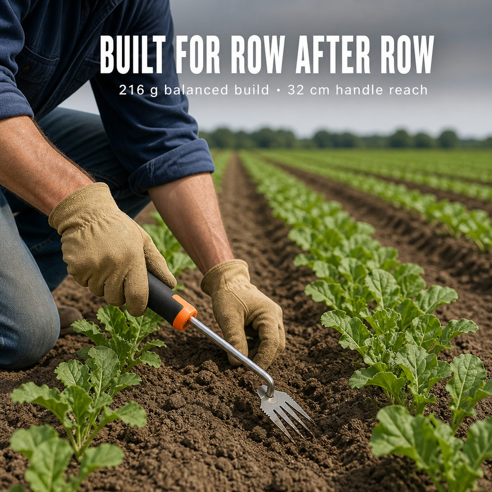 Stainless Steel Gardening Weeding Tool with Wood & Rubber Handle Manual DIY OEM Small Trowel Weed Puller Grass Hooking Implement image 4