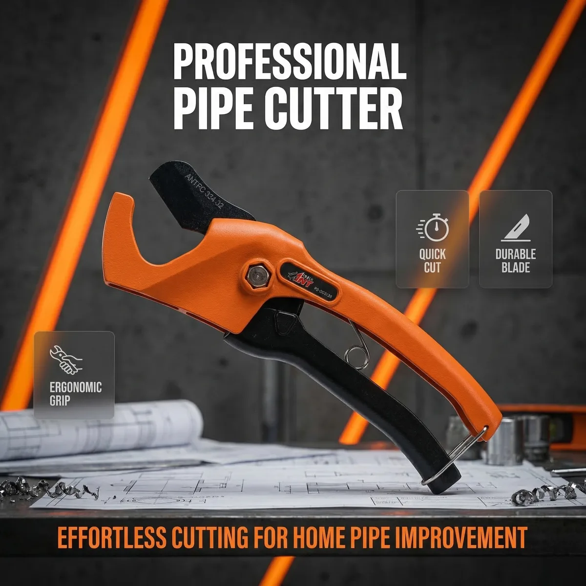STARLINE Clamp-On Pipe Cutter Die-Cast Aluminium Handle Body 65Mn Blade HRC 55 Quick-Change Design for Efficient Cutting image 3