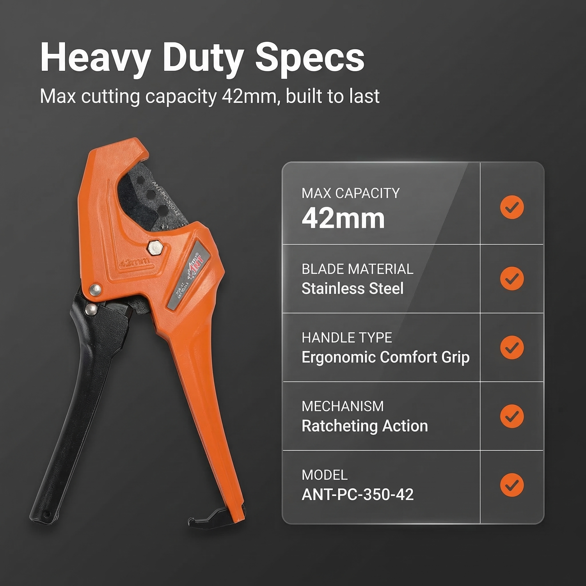 STARLINE Clamp-On Pipe Cutter with Die-Cast Aluminum Handle & Body 65Mn Blade HRC 55 Quick-Change Design for Industrial Use image 6