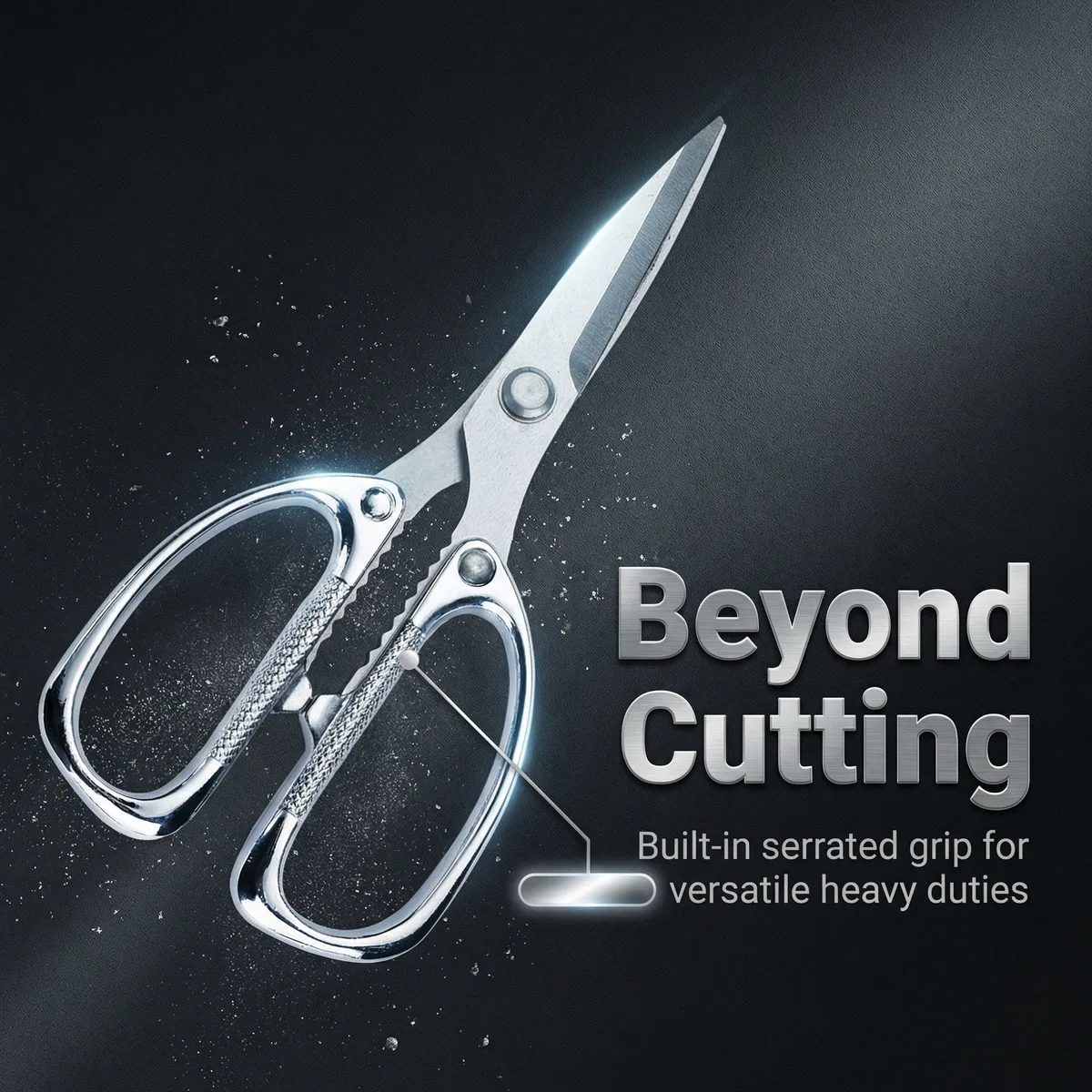 Starline Heavy Duty Multifunction Stainless Steel Kitchen Shears Smooth Edge DIY Grade Laser Scissor Tool Meat Herb Food Sharp image 4