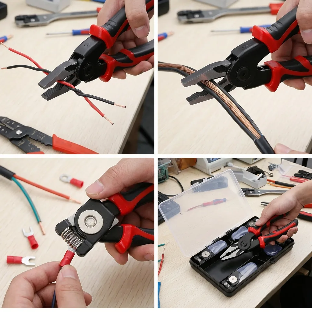 STARLINE Industrial Five-in-One Replaceable Head Pliers Set with Wire Stripper Line Pressing & Cutting Pliers High-Carbon Steel image 5