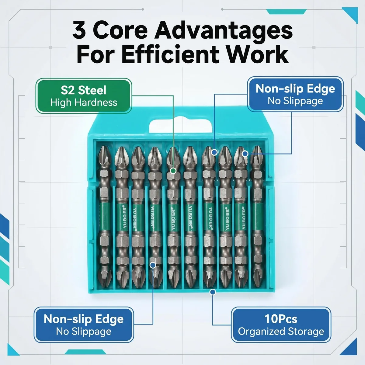 Starline Magnetic Hex Cross Bit Screwdriver Bit STL-10 for Household Steel Applications Metric Step Drill Bits S2 118 Bright image 4