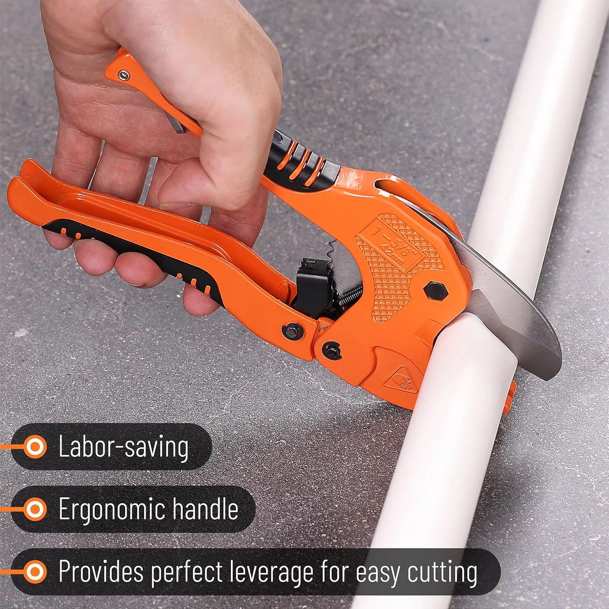 Ratcheting Clamp On Pvc Pipe Cutter with 14 Capacity image 5