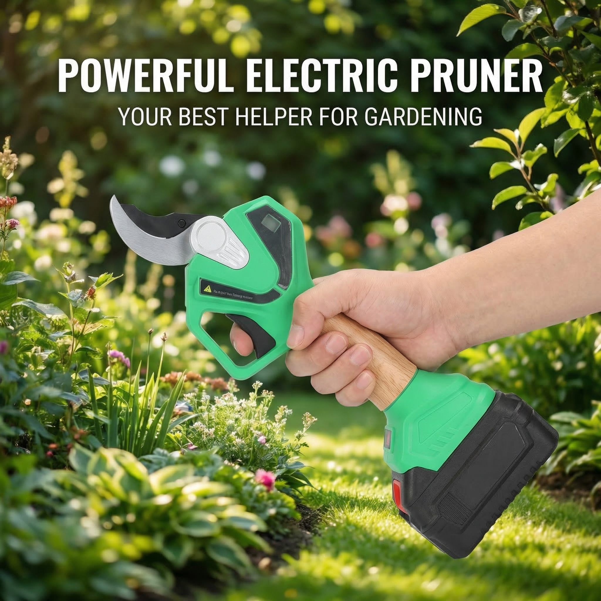 STARLINE STL-RTC25A Upgraded Electric Pruning Shears 1.4" Cutting Diameter Cordless LCD Display Brushless Motor 2000mAh*2 Ball image 4