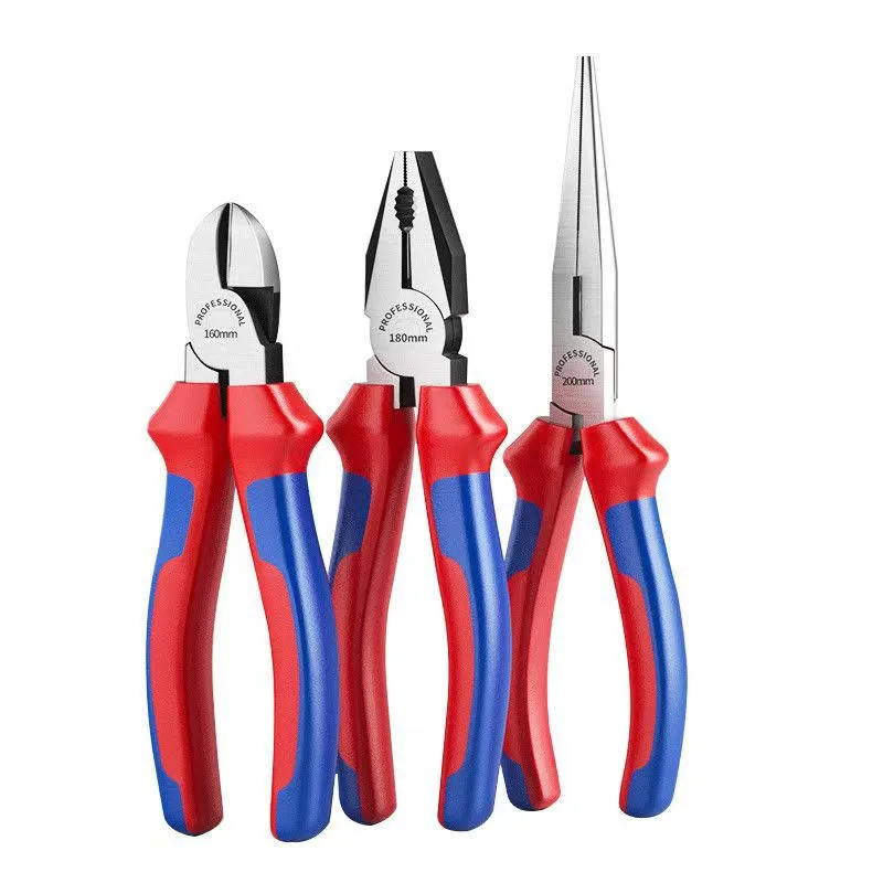 Stock Wholesale Factory Direct Ergonomic Non-Slip Industrial-Grade Multi-Purpose Carbon Steel Wire Cutters Plastic Pliers image 2