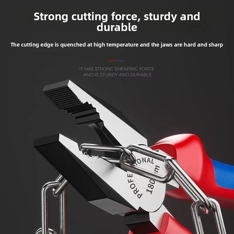 Stock Wholesale Factory Direct Ergonomic Non-Slip Industrial-Grade Multi-Purpose Carbon Steel Wire Cutters Plastic Pliers image 4