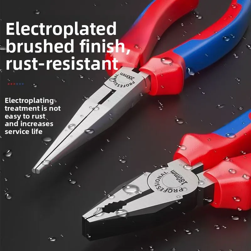 Stock Wholesale Factory Direct Ergonomic Non-Slip Industrial-Grade Multi-Purpose Carbon Steel Wire Cutters Plastic Pliers image 5