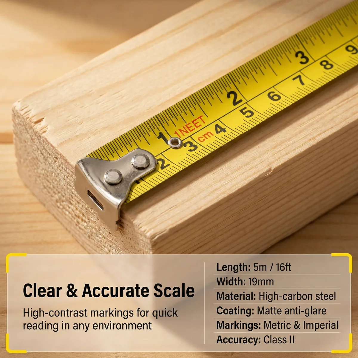 High Precision Manual Lock Dual Color ABS Case Matte Wear Resistant Metric Imperial Stainless Steel Professional Tape Stand 5m image 5