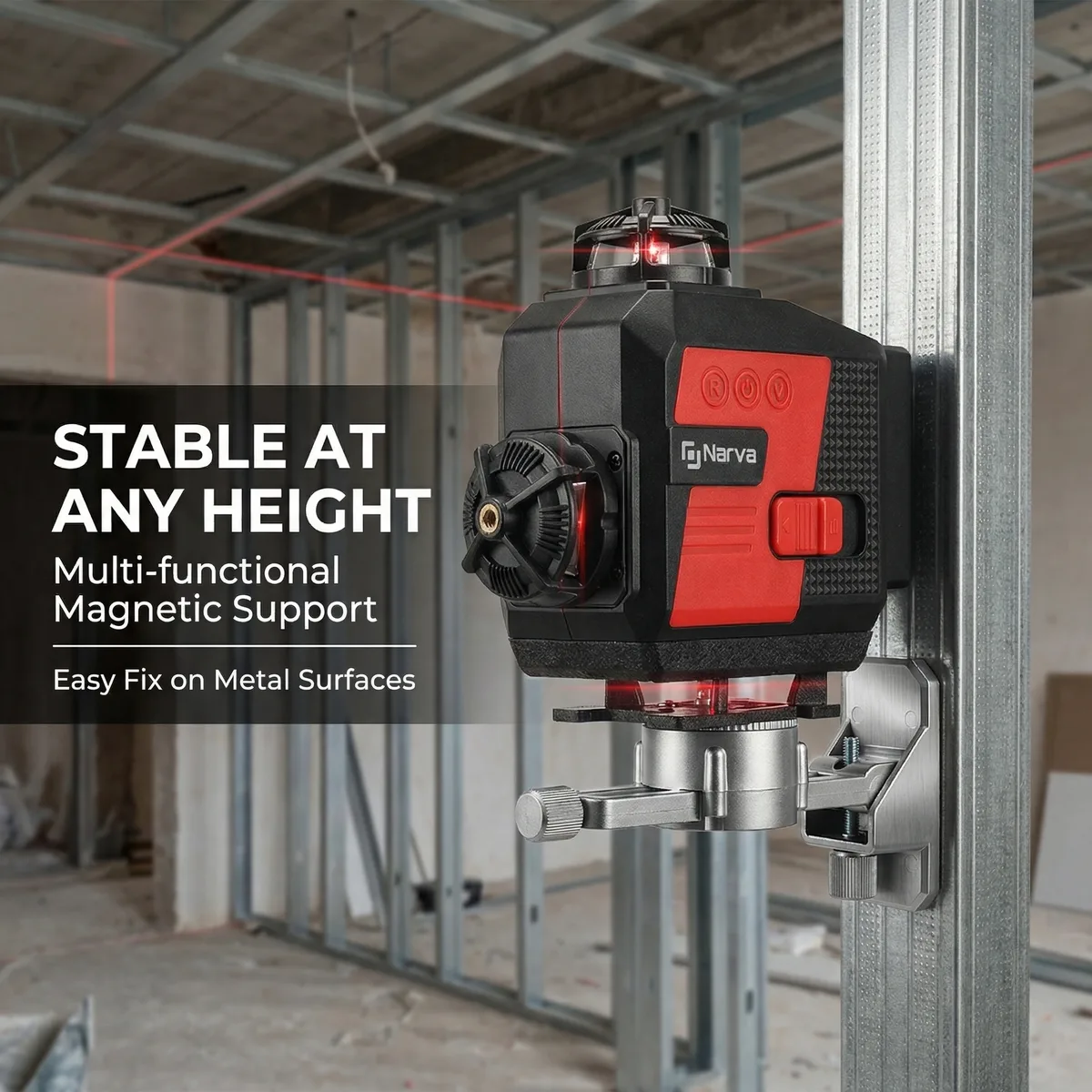 Professional Industrial DIY 3D Laser Level 16 Self-Leveling Cross Line Vertical Horizontal Green Beam 50m DC 18V 18650 Lithium image 5