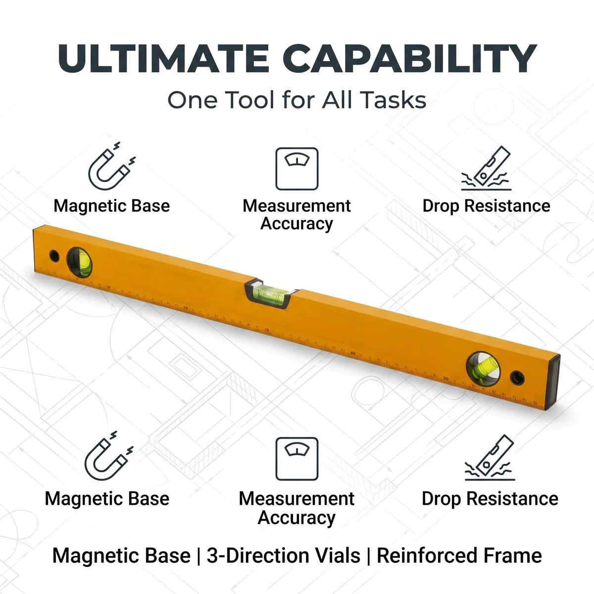 Spirit Level Set 3-Piece Aluminum 0-400mm \ image 7