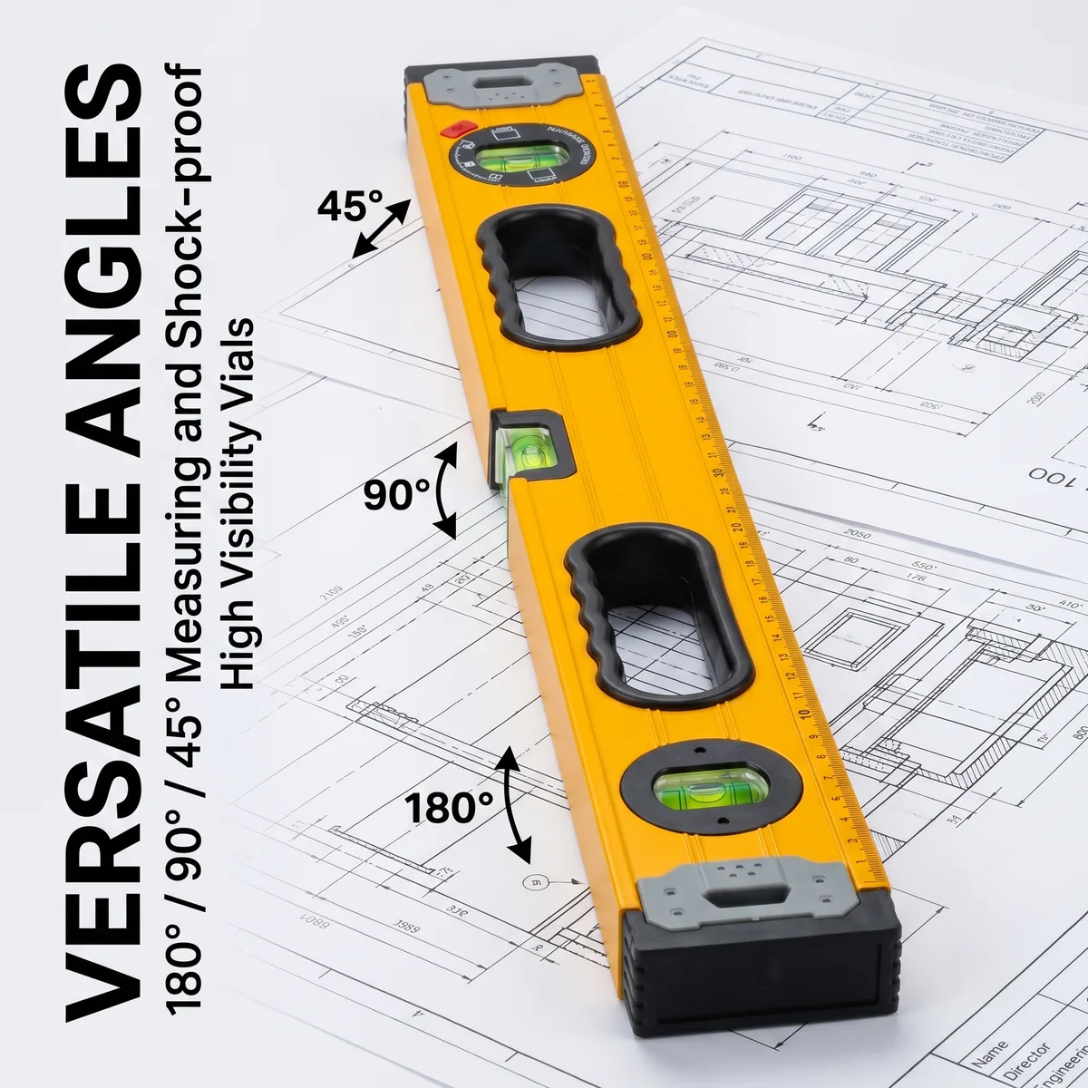 Starline STL-RSLJ03 Industrial-Grade Aluminium 400mm Spirit Level 10mm Accuracy 4-Point Magnet 360 Emission Angle 0.5mm Tile image 4