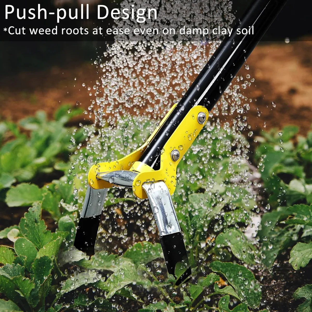 DonSail Stirrup Hoe Garden Tool-Scuffle Weeding Hoe Alloy Steel Handle Stainless Steel Blade Heavy Duty Adjustable Loop 30-61 image 3